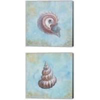 Framed 'Treasures from the Sea Watercolor 2 Piece Canvas Print Set' border=
