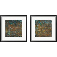 Framed Blue and Bronze Dots 2 Piece Framed Art Print Set