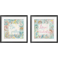 Framed 'Spring Dream Paisley Pink Sentiment 2 Piece Framed Art Print Set' border=