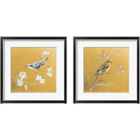 Framed 'Bird on Gold 2 Piece Framed Art Print Set' border=