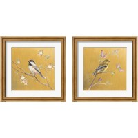 Framed 'Bird on Gold 2 Piece Framed Art Print Set' border=