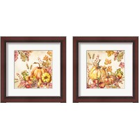 Framed Watercolor Harvest Pumpkins 2 Piece Framed Art Print Set