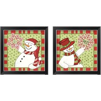 Framed 'Sentimental Snowmen 2 Piece Framed Art Print Set' border=