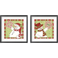 Framed 'Sentimental Snowmen 2 Piece Framed Art Print Set' border=