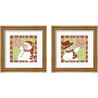 Framed 'Sentimental Snowmen 2 Piece Framed Art Print Set' border=