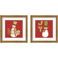 Framed 'Winter Wonderland Snowmen 2 Piece Framed Art Print Set' border=
