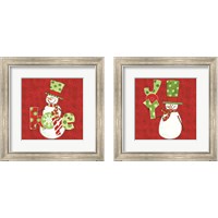 Framed 'Winter Wonderland Snowmen 2 Piece Framed Art Print Set' border=