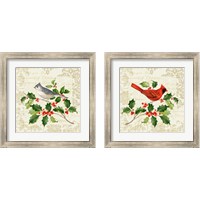 Framed Botanical Christmas Cream 2 Piece Framed Art Print Set