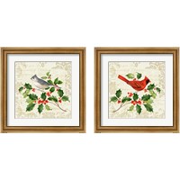 Framed Botanical Christmas Cream 2 Piece Framed Art Print Set