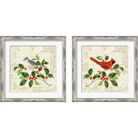 Framed 'Botanical Christmas Cream 2 Piece Framed Art Print Set' border=