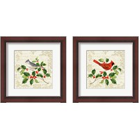 Framed Botanical Christmas Cream 2 Piece Framed Art Print Set