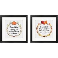 Framed 'Pumpkin Spice 2 Piece Framed Art Print Set' border=