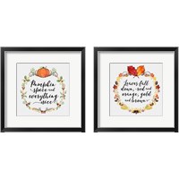 Framed 'Pumpkin Spice 2 Piece Framed Art Print Set' border=