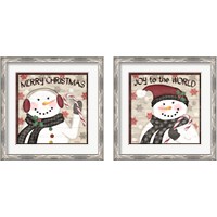 Framed Rustic Snowmen 2 Piece Framed Art Print Set