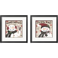 Framed Rustic Snowmen 2 Piece Framed Art Print Set