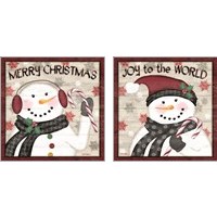 Framed 'Rustic Snowmen 2 Piece Art Print Set' border=
