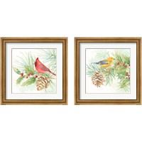 Framed Winter Birds  2 Piece Framed Art Print Set