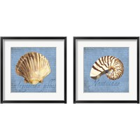 Framed 'Oceanum Shells Blue 2 Piece Framed Art Print Set' border=