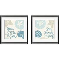 Framed 'Walk on the Beach 2 Piece Framed Art Print Set' border=