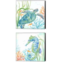 Framed 'Sea Life Serenade 2 Piece Canvas Print Set' border=