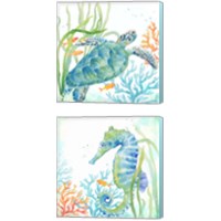 Framed 'Sea Life Serenade 2 Piece Canvas Print Set' border=
