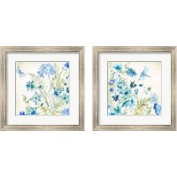 Framed 'Wildflowers and Butterflies 2 Piece Framed Art Print Set' border=