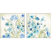 Framed 'Wildflowers and Butterflies 2 Piece Art Print Set' border=