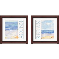 Framed 'Savor the Sea 2 Piece Framed Art Print Set' border=
