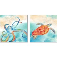 Framed 'Sea Splash 2 Piece Art Print Set' border=