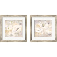 Framed White Poppies 2 Piece Framed Art Print Set