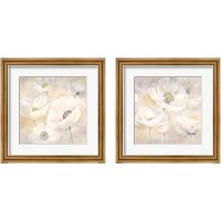 Framed 'White Poppies 2 Piece Framed Art Print Set' border=