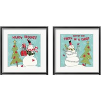 Framed 'Snowman Sentiments 2 Piece Framed Art Print Set' border=