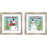 Framed 'Snowman Sentiments 2 Piece Framed Art Print Set' border=