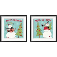 Framed Snowman Sentiments 2 Piece Framed Art Print Set