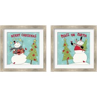 Framed 'Snowman Sentiments 2 Piece Framed Art Print Set' border=