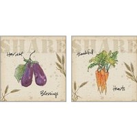 Framed 'Farmers Feast Harvest 2 Piece Art Print Set' border=