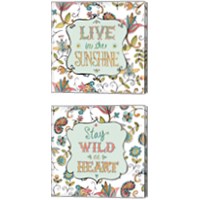 Framed Peace and Paisley on White 2 Piece Canvas Print Set
