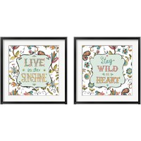 Framed Peace and Paisley on White 2 Piece Framed Art Print Set