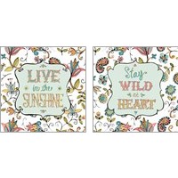 Framed Peace and Paisley on White 2 Piece Art Print Set