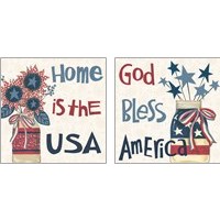Framed 'American Country 2 Piece Art Print Set' border=