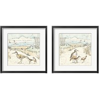 Framed 'Coastal Breeze 2 Piece Framed Art Print Set' border=