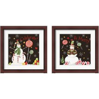 Framed Sweet Snowmen Black 2 Piece Framed Art Print Set