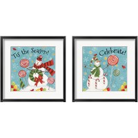 Framed Sweet Snowmen Sign Blue 2 Piece Framed Art Print Set