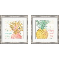 Framed 'Flamingo Fever 2 Piece Framed Art Print Set' border=