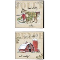 Framed Country Christmas 2 Piece Canvas Print Set