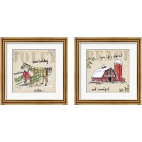 Framed 'Country Christmas 2 Piece Framed Art Print Set' border=