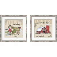 Framed 'Country Christmas 2 Piece Framed Art Print Set' border=