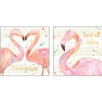 Framed 'Flamingo Fever 2 Piece Art Print Set' border=