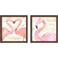 Framed 'Flamingo Fever 2 Piece Framed Art Print Set' border=