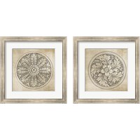 Framed 'Rosette Neutral 2 Piece Framed Art Print Set' border=